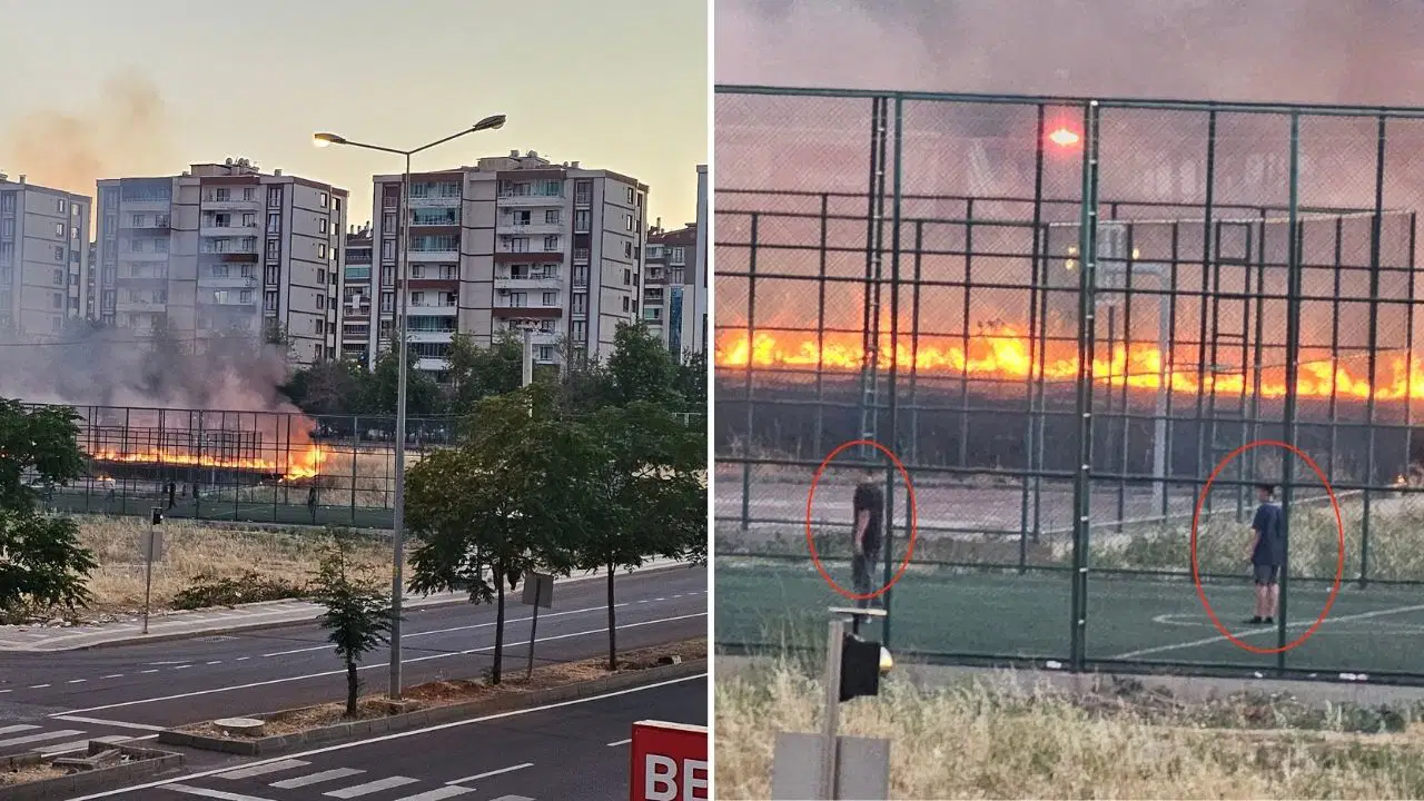 Diyarbakirda yangina ragmen futbol oynamaya devam ettiler LLTqBmzb
